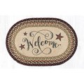 Capitol Importing Co 20 x 30 in. Jute Oval Welcome Barn Stars Patch 65-319WBS